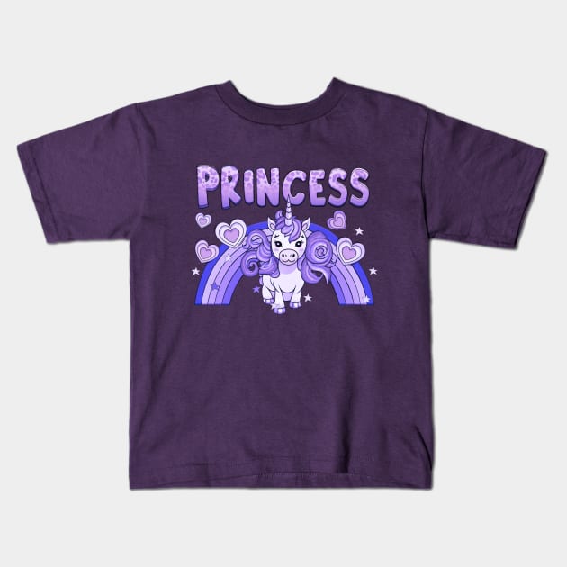 Unicorn Princess Kids T-Shirt by KayBee Gift Shop